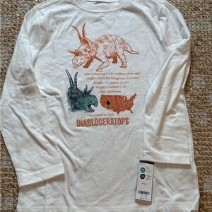 OshKosh B'gosh White Dinosaur Long Sleeve Tee